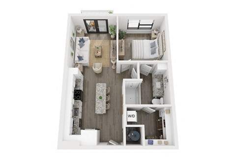 Ironcrest A1 1 bed 1 bath floor plan at Ironcrest, North Richland Hills, Texas